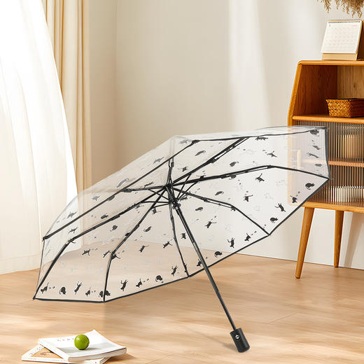 【萌宠陪伴！暖心守护】猫狗图案雨伞，强效拒水，全新视野，长久耐用。遇水360°遮挡，半自动开关，耐用双人携手、雨中便捷。现代时尚达人生活必备！ 商品图7