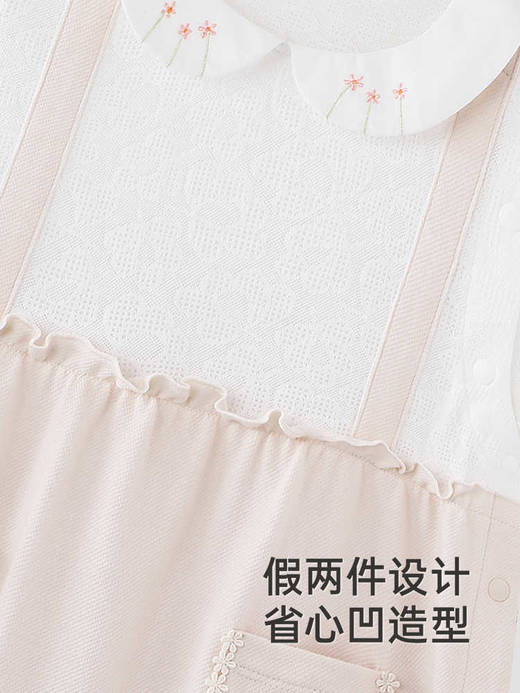 英氏婴儿衣服夏季透气女宝连体衣可爱假两件哈衣新款YRHBJ2R025A 商品图2