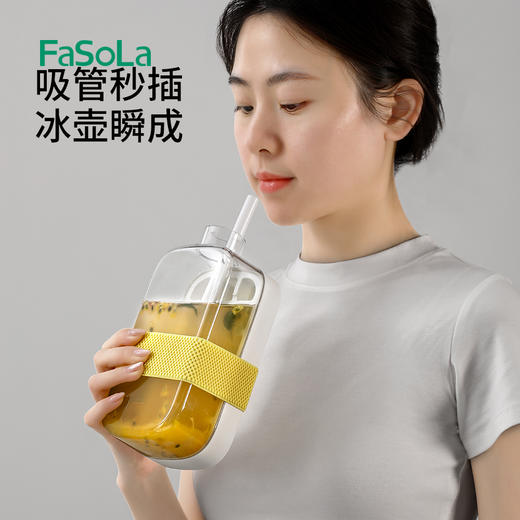 FaSoLa冰格模具家用外带冰格制冰盒高颜值吸管杯按压脱冰冰壶 商品图2