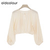 oldcolour夏季新款纯色简约薄款宽松长袖罩衫短外套女Q220402A1 商品缩略图1