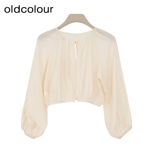 oldcolour夏季新款纯色简约薄款宽松长袖罩衫短外套女Q220402A1 商品图1