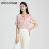 oldcolour夏季新款新中式印花肌理感宽松短袖套头衬衫女Q280110A1 商品缩略图1