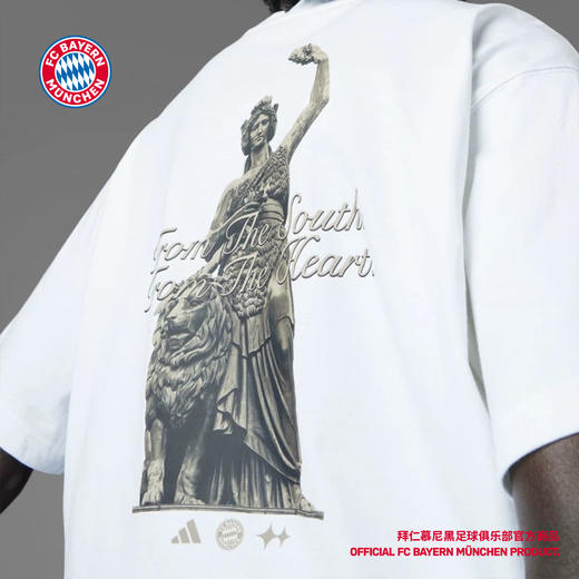 【官网同款】拜仁慕尼黑足球俱乐部丨春夏白色BSTN联名男女休闲短袖印花T恤 商品图4