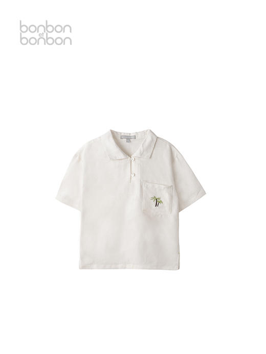 度假椰树刺绣棉麻上衣 商品图1