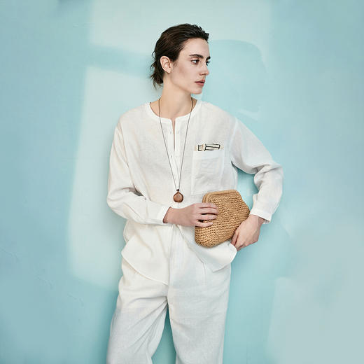 棉仓363604014-初棉宽松长袖衬衫 商品图0