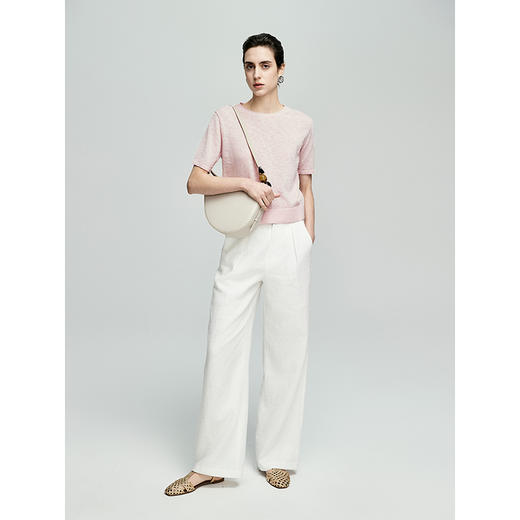 棉仓362635016-初棉棉麻竹节-圆领短袖针织衫 商品图4