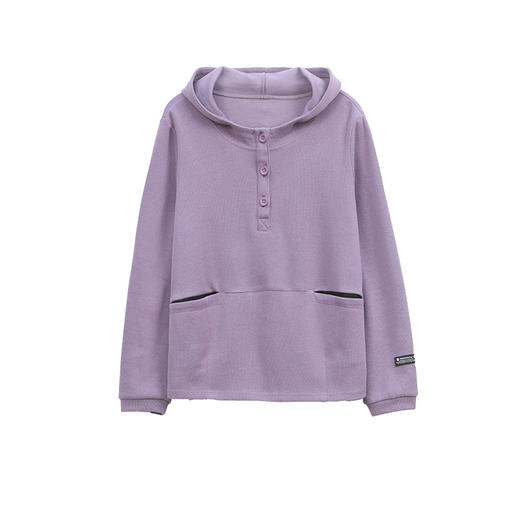 丁摩 卫衣女春秋小个子短款洋气减龄百搭休闲薄款大码连帽上衣5ZF-3315 商品图4