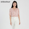 oldcolour夏季新款新中式印花肌理感宽松短袖套头衬衫女Q280110A1 商品缩略图0