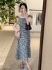 极其稀有孤品 | 暗涌 审美定格于此 蕾丝花朵两件套美cry连衣裙 蓝白花朵 商品缩略图1