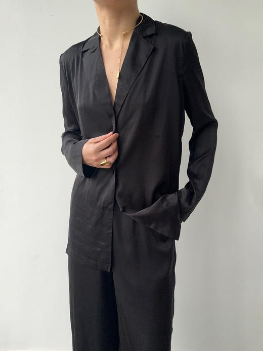 ranyepersonal｜pajamas SET 简约真丝混纺垂感套装  [ BODY23PJS01- 黑0 / 白1 ] 商品图10