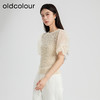 oldcolour夏季新款设计感泡泡袖镂空网状短款套头上衣女Q230507A1 商品缩略图1