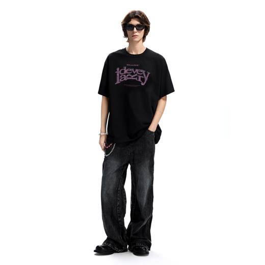 IDEVERRAY夏季2025新款轻奢高级纯棉短袖t恤男女士宽松圆领情侣装上衣21MSL-ID25SSFAT007 商品图4