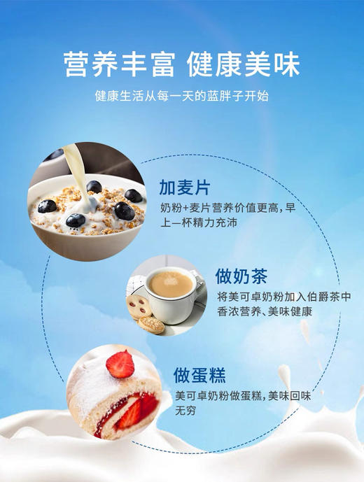 美可卓Maxigenes蓝胖子全脂高钙奶粉1kg 商品图6