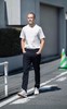 正品出口意大利匹马棉液氨透气简约男士百搭T恤 商品缩略图4
