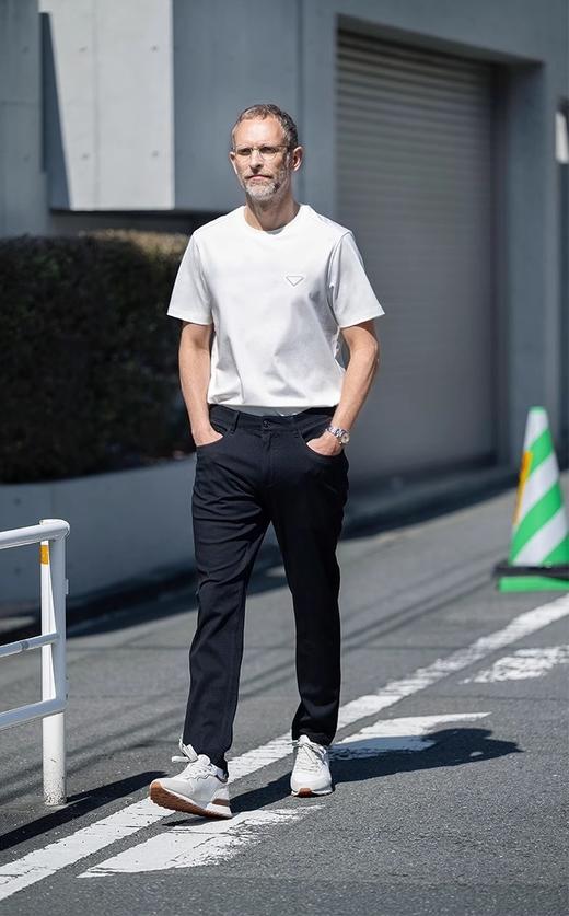 正品出口意大利匹马棉液氨透气简约男士百搭T恤 商品图4