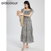 oldcolour夏季新款优雅气质一字领短袖碎花蛋糕连衣裙女Q281009A1 商品缩略图4
