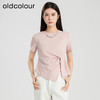 oldcolour夏季新款白色简约设计感褶皱百搭短袖T恤女Q280202A1 商品缩略图1