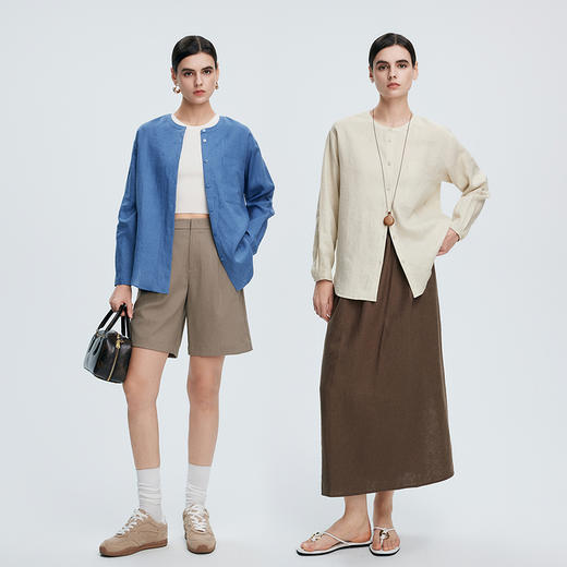 棉仓363604014-初棉宽松长袖衬衫 商品图4