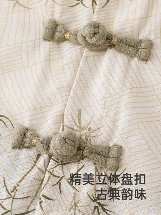 英氏婴儿衣服夏季短袖透气男宝宝包屁衣新中式连体衣YRHBJ2R014A 商品图4