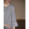 牧衣游原创 手工刺绣苎麻套头衫新品轻薄清凉文艺百搭上衣 若沐 商品缩略图3