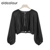 oldcolour夏季新款纯色简约薄款宽松长袖罩衫短外套女Q220402A1 商品缩略图2