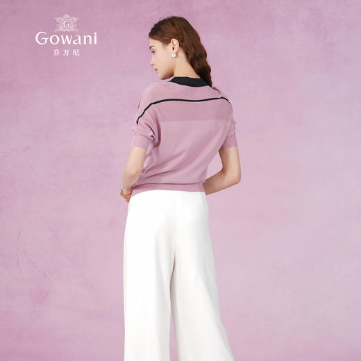 乔万尼夏季新款针织上衣套头短袖针织衫薄款ES2M227 商品图4