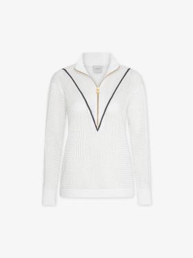 Varley - Calva Knit - Snow White - 女装 - 半拉链卫衣 - 白色