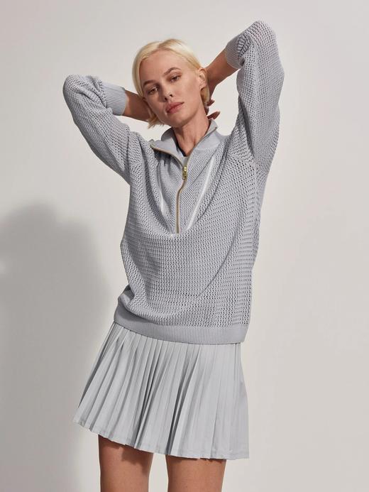 Varley - Calva Knit - Pearl Blue - 女装 - 半拉链卫衣 - 珍珠蓝 商品图3