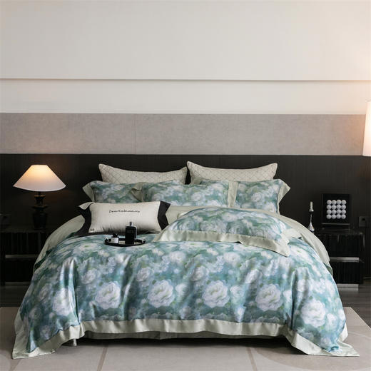 自然醒高端60支玉精莱赛尔天丝四件套轻奢印花拼角床单夏季丝滑清凉透气床上用品套件KY 商品图14