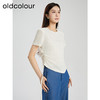 oldcolour夏季新款纯色简约百搭通勤休闲短袖套头上衣女Q280107A1 商品缩略图2