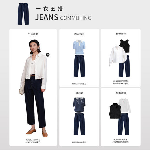 【商场同款】CNT5481 “ 靛蓝牛仔裤 ” 藏蓝极简牛仔裤，赋予都市通勤的精致感 萝卜牛仔裤 商品图7