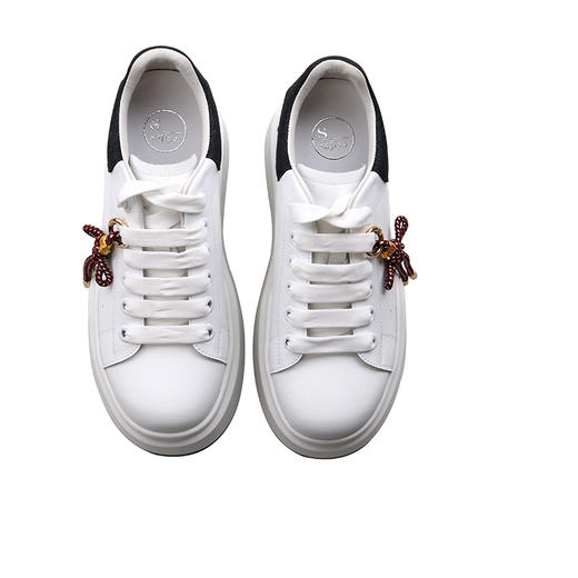 Safiya/索菲娅2025中国结小个子内增高厚底百搭休闲麦昆小白鞋 商品图3