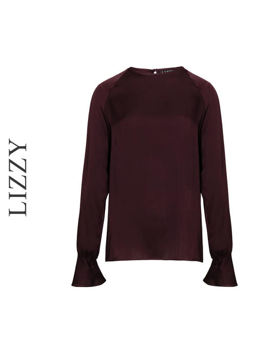 LIZZY早秋简约圆领桑蚕丝气质通勤长袖衬衫8150 商品图4