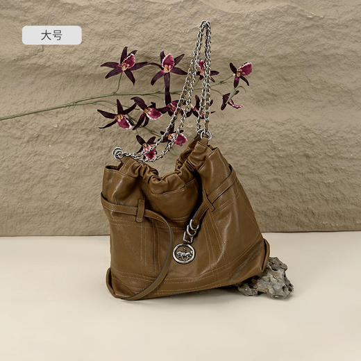 Why女包小众设计垃圾袋包慵懒风菱格流浪包高级感大容量链条包YA5372 商品图4