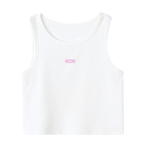 笛莎Deesha 童装女童T恤2025夏新款女童基础无袖字母小标背心丅恤 商品图4