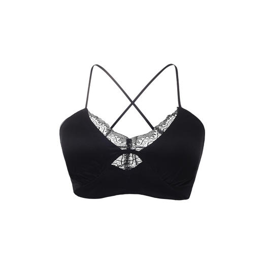 丁摩真丝吊带美背文胸 19姆米弹力缎面桑蚕丝性感交叉带内衣AL2S241 商品图5