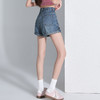 罗蒙夏季女士牛仔短裤高腰显瘦直筒卷边设计时尚休闲通勤短裤女 商品缩略图2