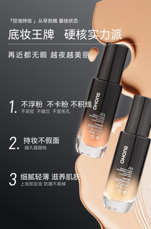 涂出妈生自然好皮粉底液！几乎无粉感、不厚重！细腻通透、奶油肌，水光肌统统不在话下～出门就被夸！质地水💦润、延展性好!遮瑕力强大，边上妆边养肤！敏感肌使用不发红 不闷痘、遮瑕持妆、养肤舒缓～ 商品图2