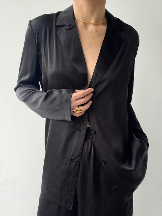 ranyepersonal｜pajamas SET 简约真丝混纺垂感套装  [ BODY23PJS01- 黑0 / 白1 ] 商品图13