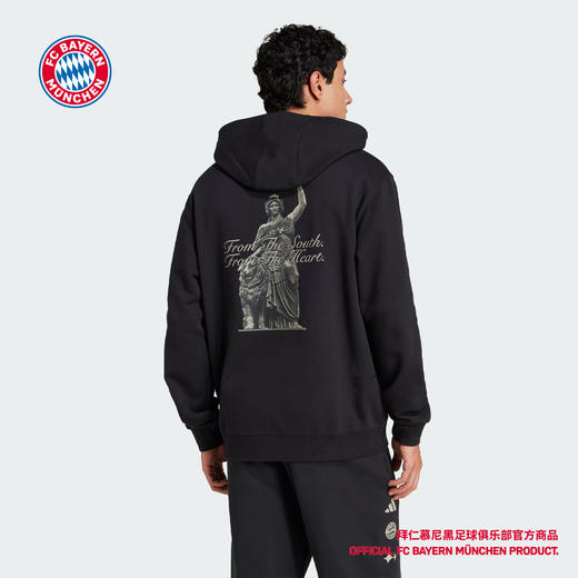 【官网同款】拜仁慕尼黑足球俱乐部丨春季BSTN联名印花连帽卫衣黑色 商品图1