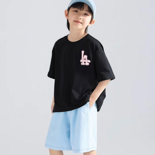 【单拍不发货，加购3件立减为79元】LA&WP联名款宽松休闲风T恤 儿童款 经典百搭 多款可选 商品图1
