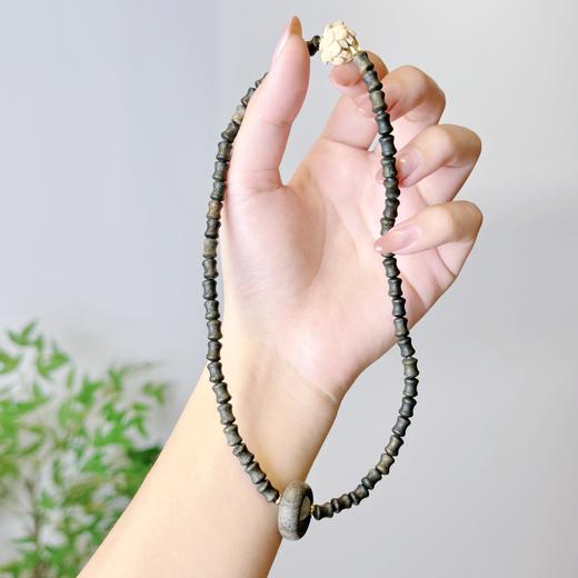 【敦煌莲花双圈绿檀木手串】中式国风串珠 绿檀双圈手串 敦煌福泽莲花 小众轻奢手串 商品图2