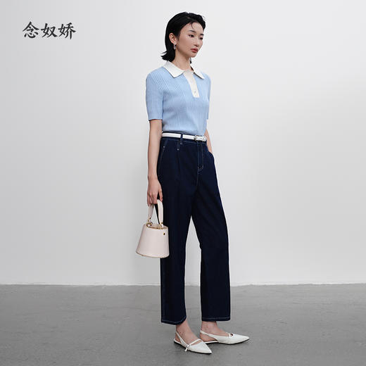 【商场同款】CNT5481 “ 靛蓝牛仔裤 ” 藏蓝极简牛仔裤，赋予都市通勤的精致感 萝卜牛仔裤 商品图5