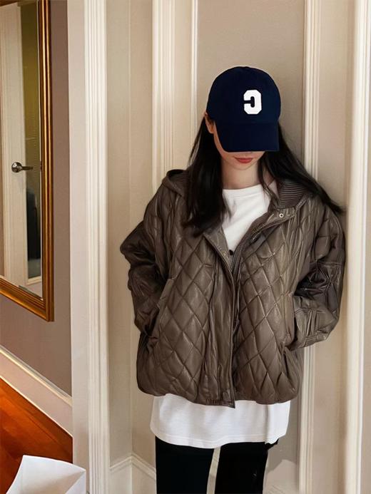 太划算了！！宽松版-9310可拆卸连帽亮面布盘扣夹棉外套-喜出 商品图1