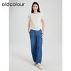 oldcolour夏季新款复古气质蓝色休闲高腰显瘦直筒长裤女Q220708A1 商品缩略图5