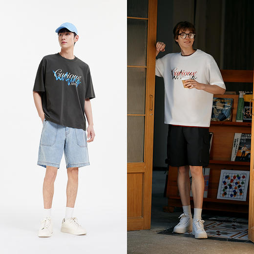 森马短袖T恤男简潮印花字母t恤凉感抑菌2025夏季新款上衣宽松时髦 商品图3