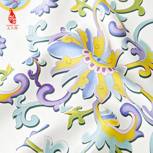SAINTJOY/上久楷真丝方巾 印花真丝方巾 锁藤 FJS20054 商品图10