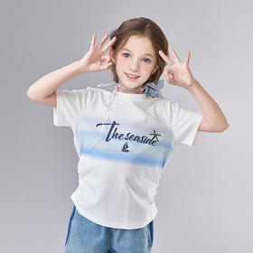 笛莎Deesha 童装女童T恤2025夏新款女童圆领短袖T恤