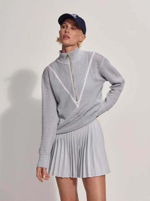 Varley - Calva Knit - Pearl Blue - 女装 - 半拉链卫衣 - 珍珠蓝 商品图5