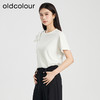 oldcolour夏季新款白色设计感简约气质百搭短袖T恤女Q280207A1 商品缩略图1